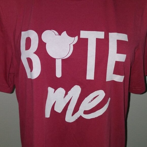 BITE ME Mickey Mouse Ice Cream Bar Shirt Tee Large Rose Pink Tickled Teal Disney - Picture 2 of 6